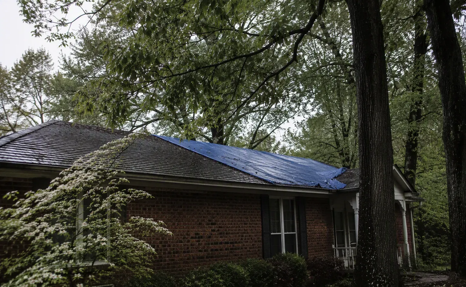 Storm damage repair in a Gastonia home after severe weather